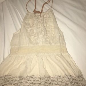 Pattern cream razor back top